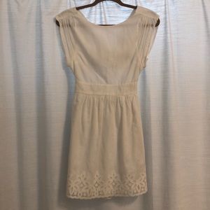 Tibi White Open Back Linen Dress